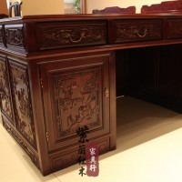 特价促销非洲红酸枝办公桌 书桌书架组合全实木写字台红木家具